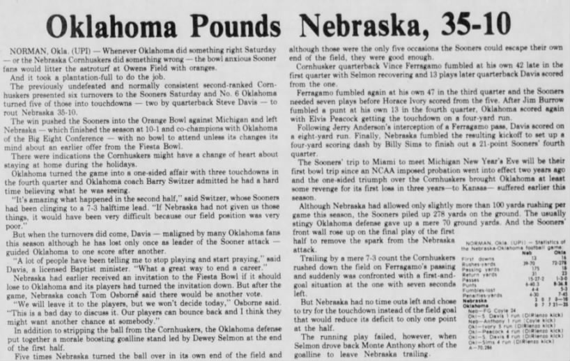 1975 Nebraska-Oklahoma, UPI