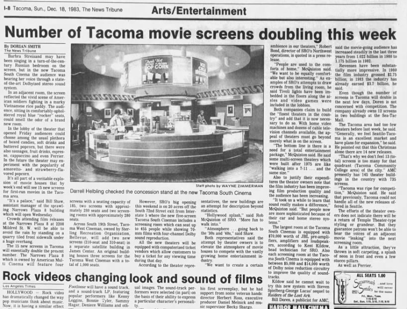 AMC Tacoma Plaza 8 and SRO Tacoma South 5 openings
