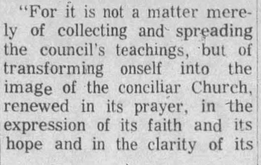 Paul VI speaks of the "conciliar Church".