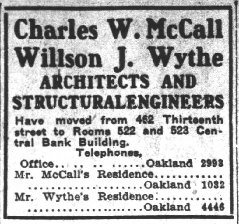 Charles W. McCall + Willson J. Wythe