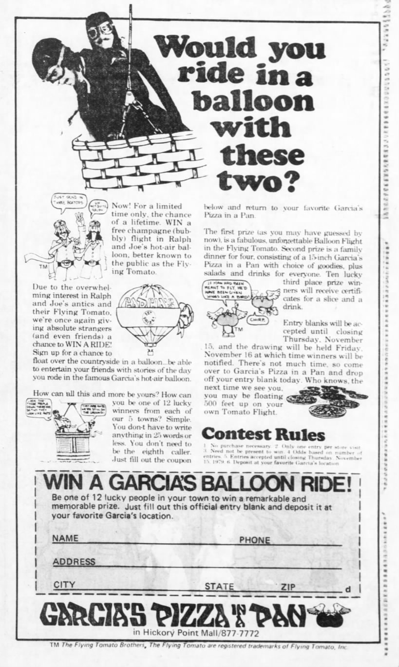 Would you ride in a balloon with these two? - Garcia's Pizza in a Pan