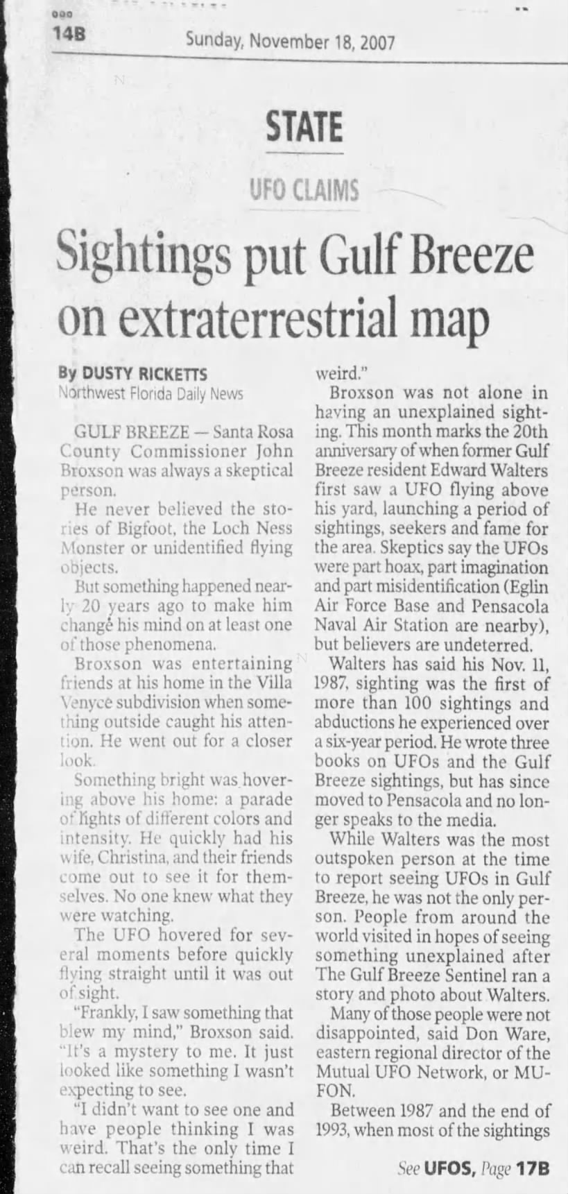 The Naples Daily News - November 18, 2007 - page 48 - Gulf Breeze UFO