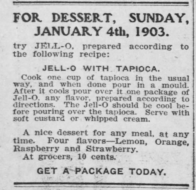 Jell-o with Tapioca recipe