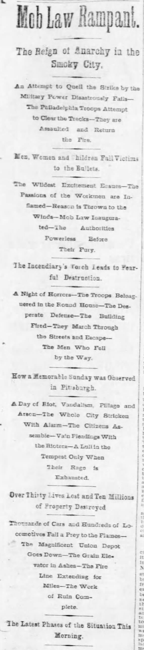 Great Railroad Strike of 1877 in Pittsburgh