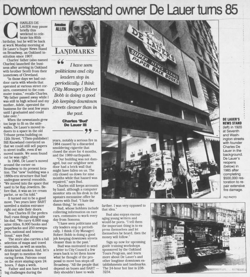 Annalee Allen
Downtown newsstand owner De Lauer turns 85