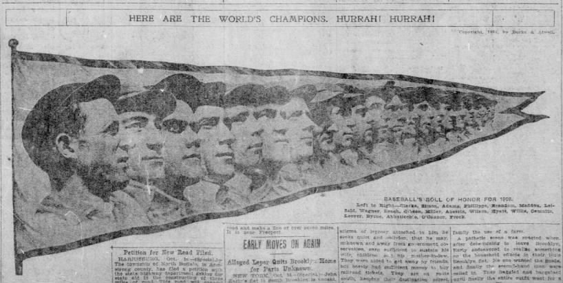 Pittsburgh Pirates win the 1909 World Series against the Detroit Tigers