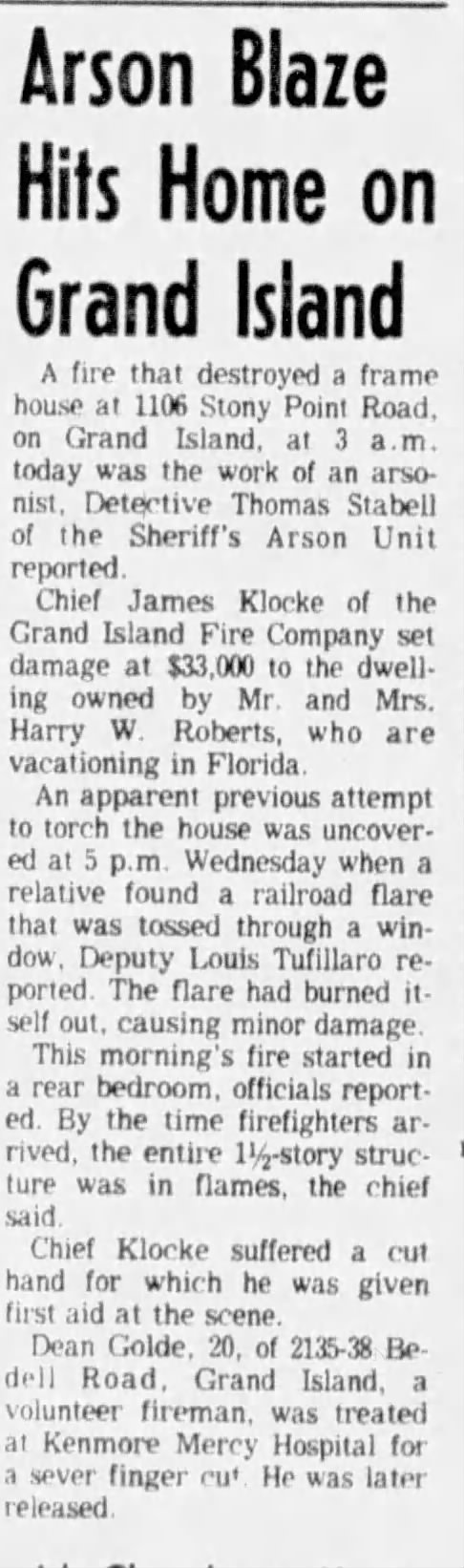 Arson Blaze Hits Home on Grand Island