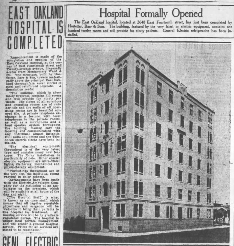 East Oakland Hospital is completed