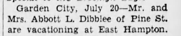 Abbott and Gwendolyn vacation at East Hampton - Mon. 20 Jul 1942
