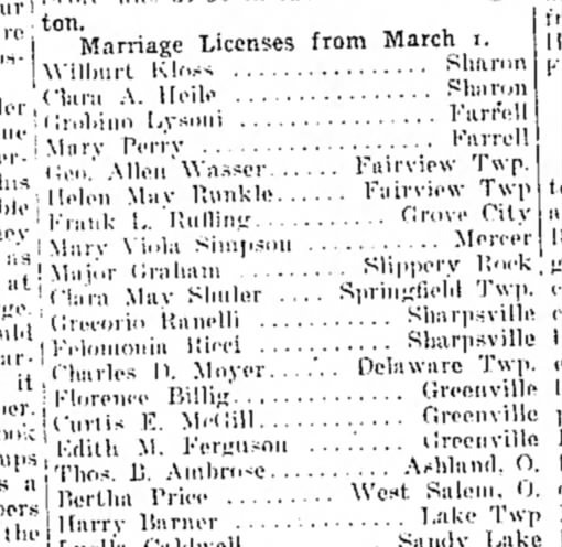 Mary Viola Simpson Marriage License