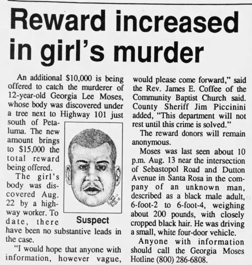 Reward increased in girl's murder - GLM