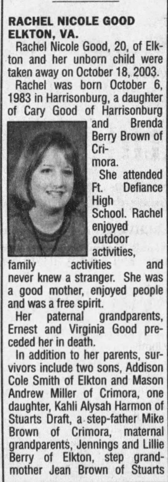 Obituary for RACHEL NICOLE GOOD