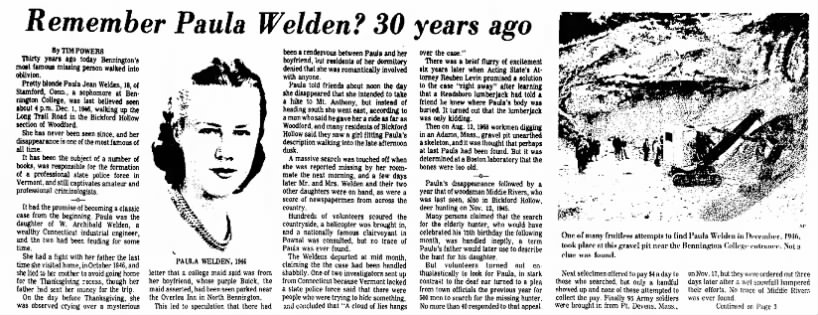 Remember Paula Welden? 30 years ago