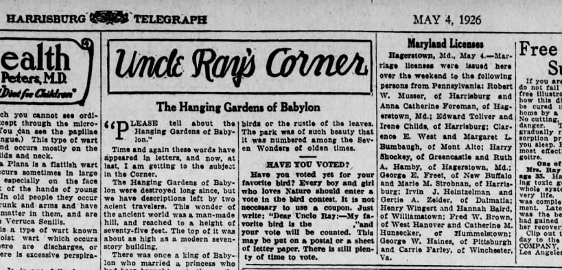 1926 May 4 Harrisburg Telegraph