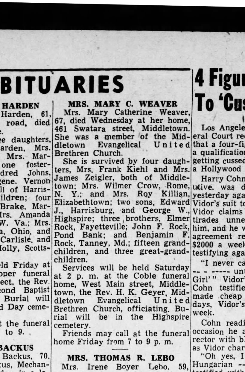 1946 December 12 Harrisburg Telegraph