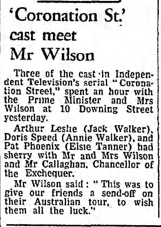 'Coronation St.' cast meet Mr Wilson