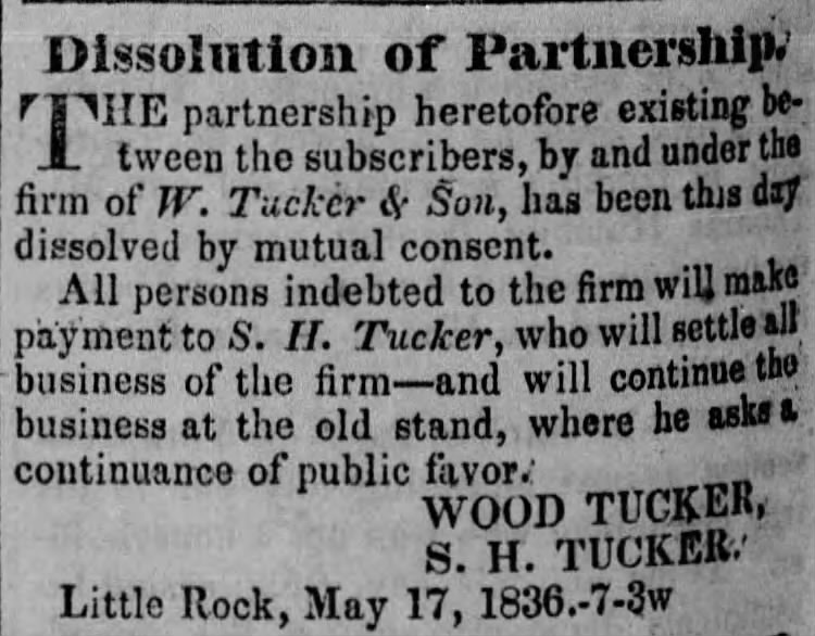 Dissolution of Partnership (Wood Tucker)