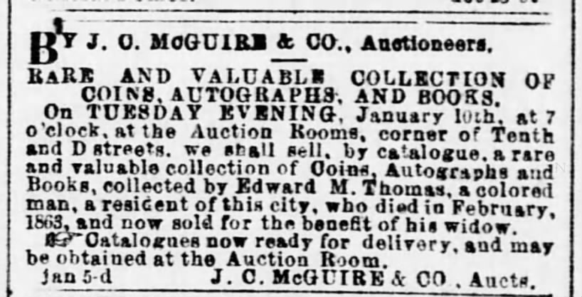 Edward M. Thomas Auction