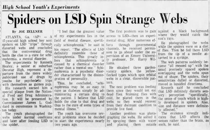 schizophrenic spider webs LSD 1967