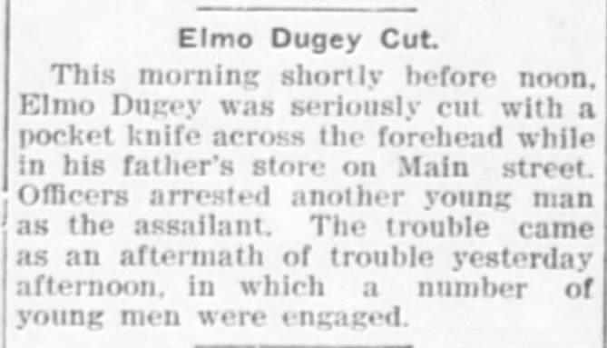 Elmo, son of O.J. Dugey Sr. cut by knife