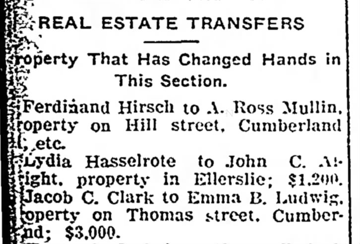 19061114 Real Estate Transfers