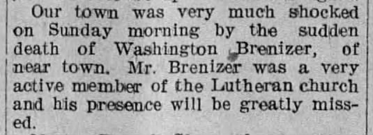 1904 Washington Brenizer died.
