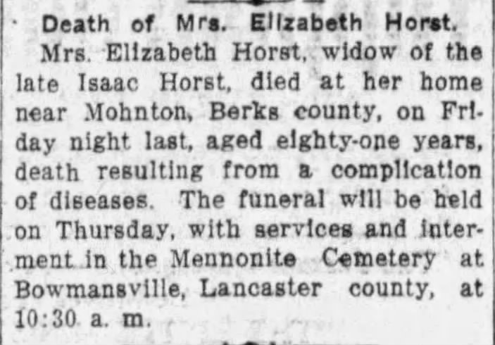 Obituary for Elizabeth Horst