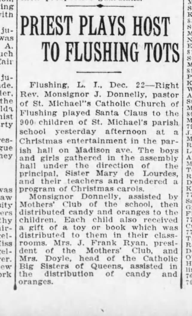 Mrs J Frank Ryan 22 Dec 1923 brook Eagle page 13 Mother's Club