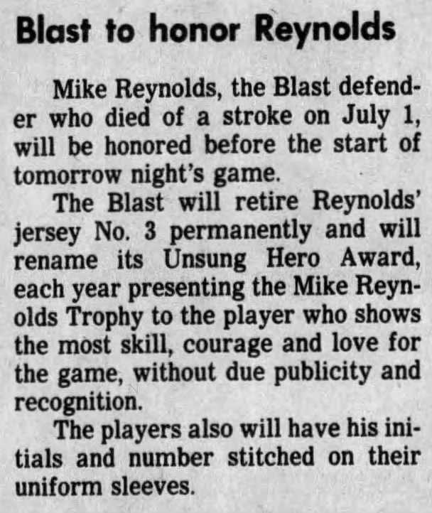Blast to honor Reynolds