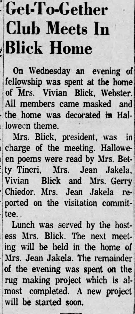 3Nov1959 Vivian HICKEY Blick host get-to-gether party