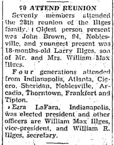 Illges Reunion announcement, 1952