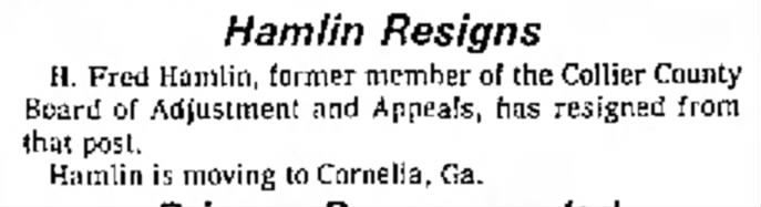 Hamlin Resigns - 12 Oct 1976