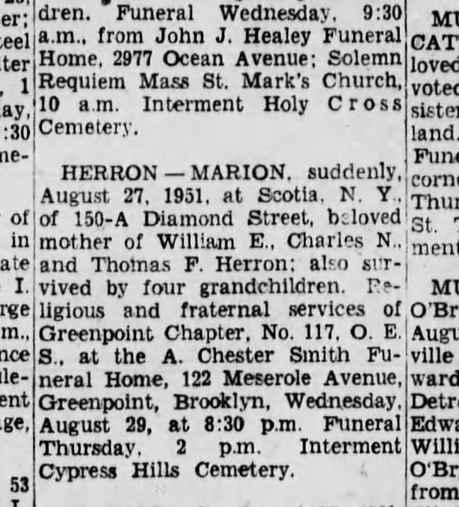 Marion's Mother of Marion A.  Son, William E. Charles ahd Thomas F. Herron