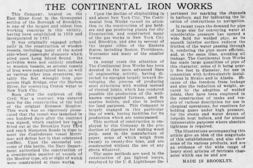Continental IW summary 1911