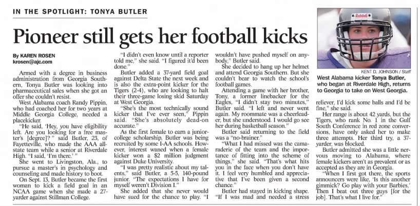 Pioneer still gets her football kicks