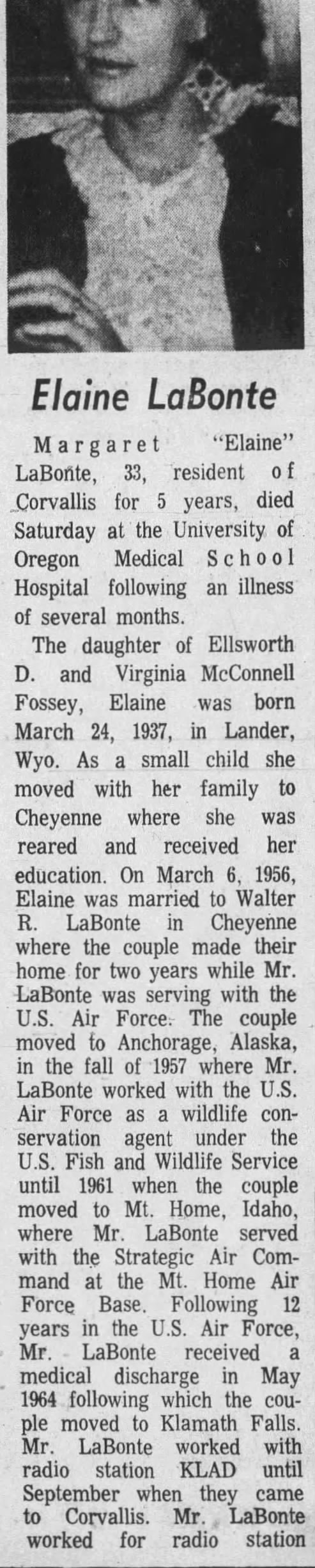 Obituary for Elaine LaBonte