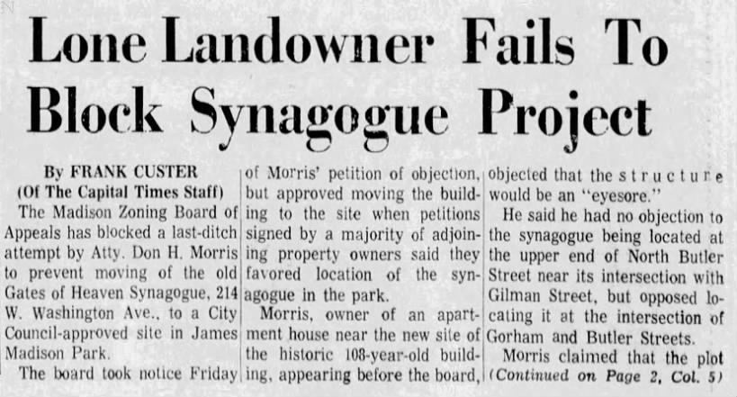 Lone Landowner Fails to Block Synagogue Project