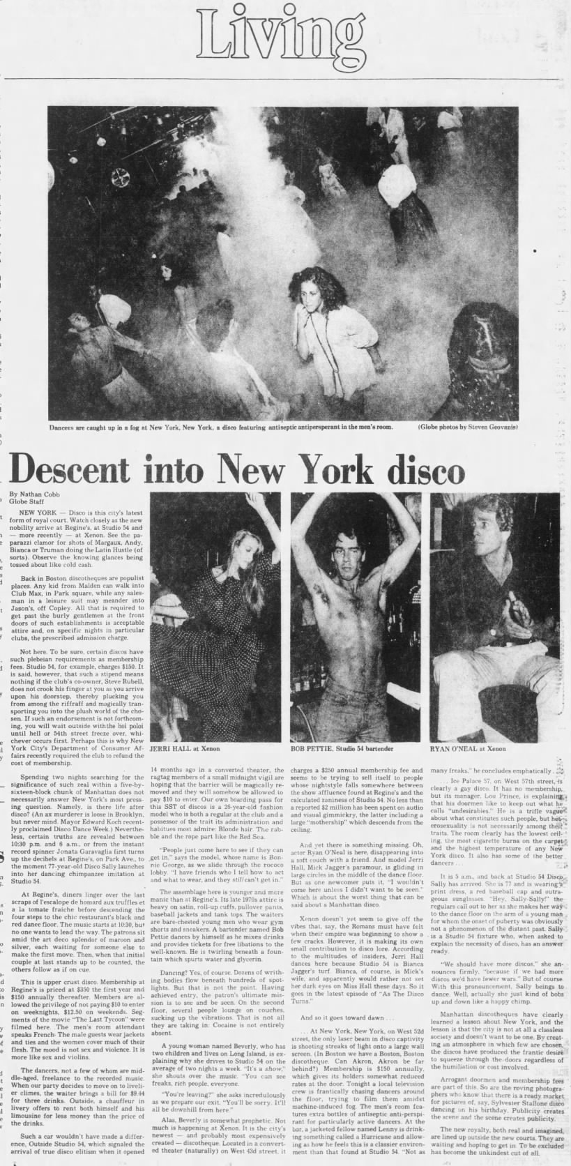 Descent into New York Disco (15 July 1978, Boston Globe)