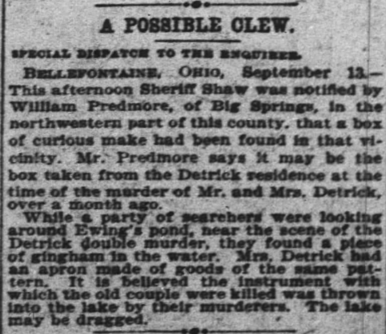 A POSSIBLE CLEW
The Cincinnati enquirer
14 Sept 1897