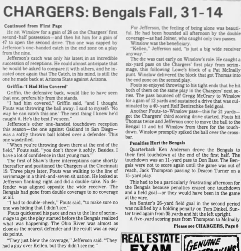 Chargers 31-14 Bengals