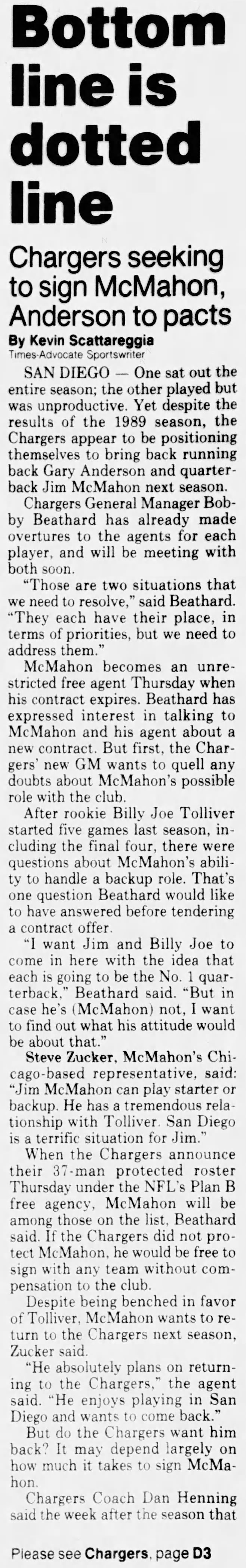 McMahon III, 30 Jan 1990