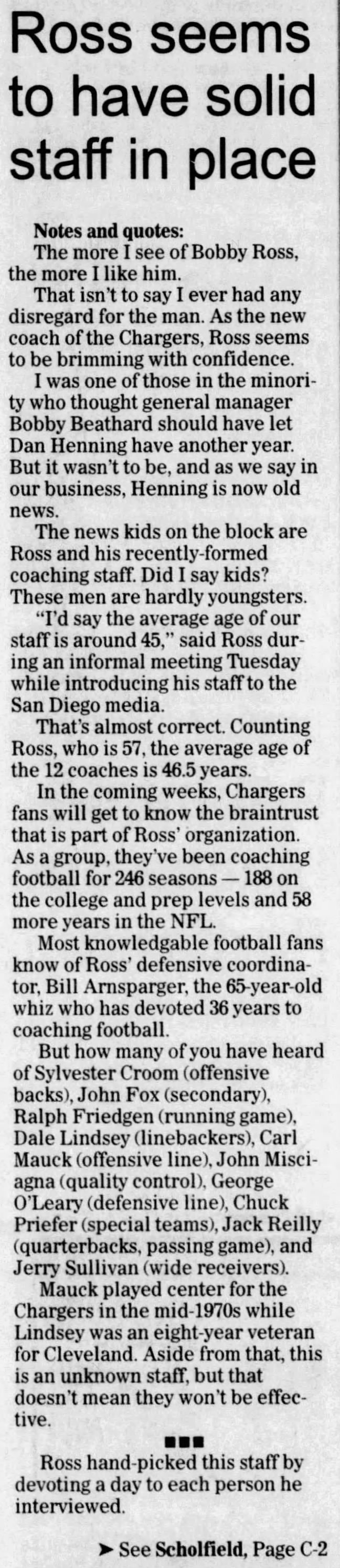 Coaching staff, 5 Feb 1992