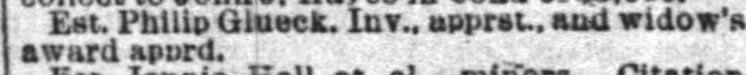 Phillip Glueck
4 July 1879
The Inter Ocean Newspaper, Chicago