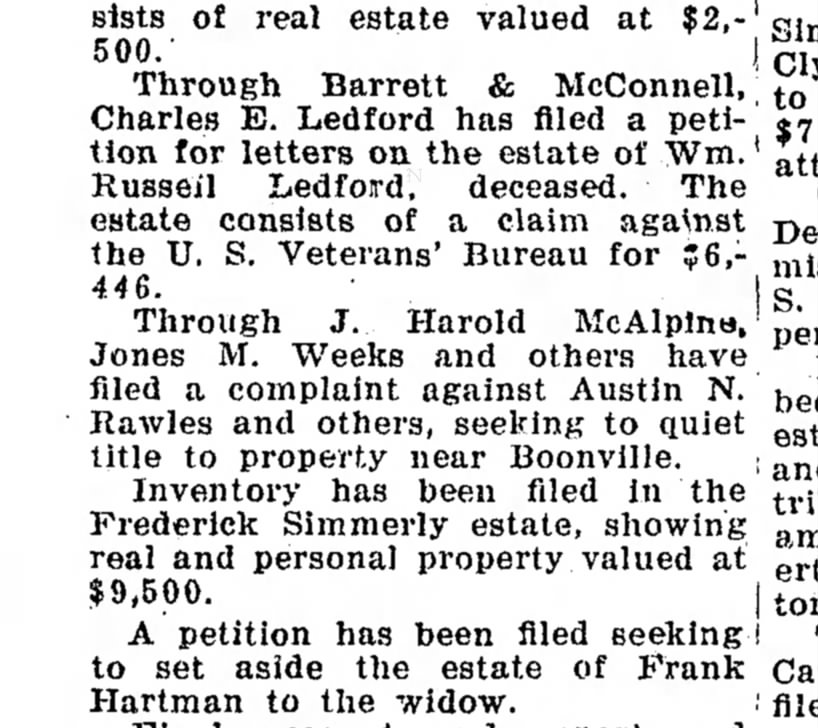 Boonville Property Title Claim