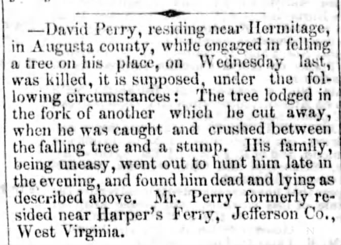 David Perry died 1872 Augusta