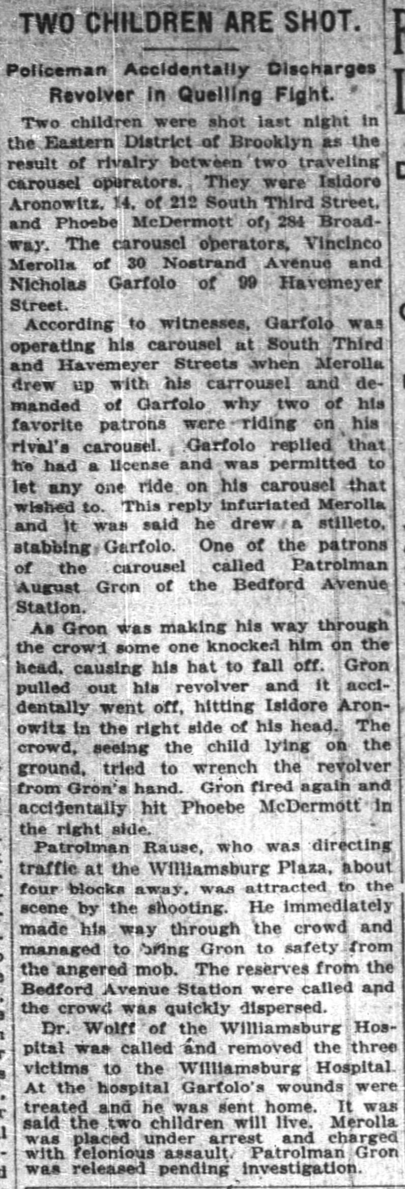 6-6-1919 knifing-2 kids shot due to carousel competition 6-6-1919