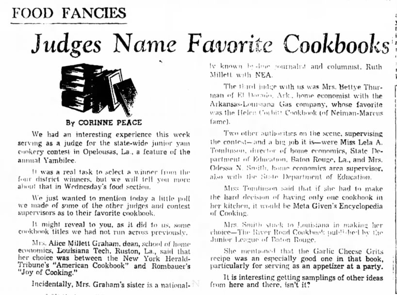 1963-10 (Oct) 27 Lake Charles American-Press LA - Judges Favorite Cookbooks