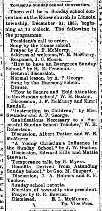 1893 Sunday School Convention 26 Dec Hutch News P5