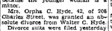 Orpha Hyde vs Walter C Hyde 1946-1947