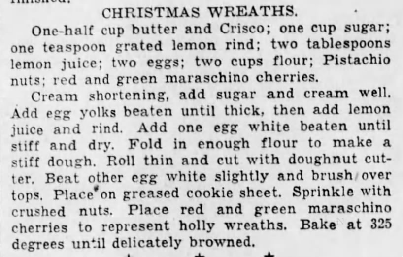 1948: Christmas Wreaths recipe